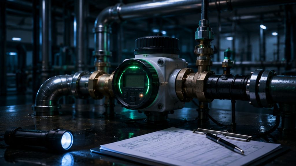 Smart water meter and pipework for commercial water leak detection