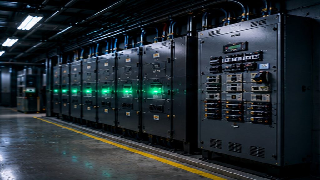 Commercial electrical panel representing load balancing
